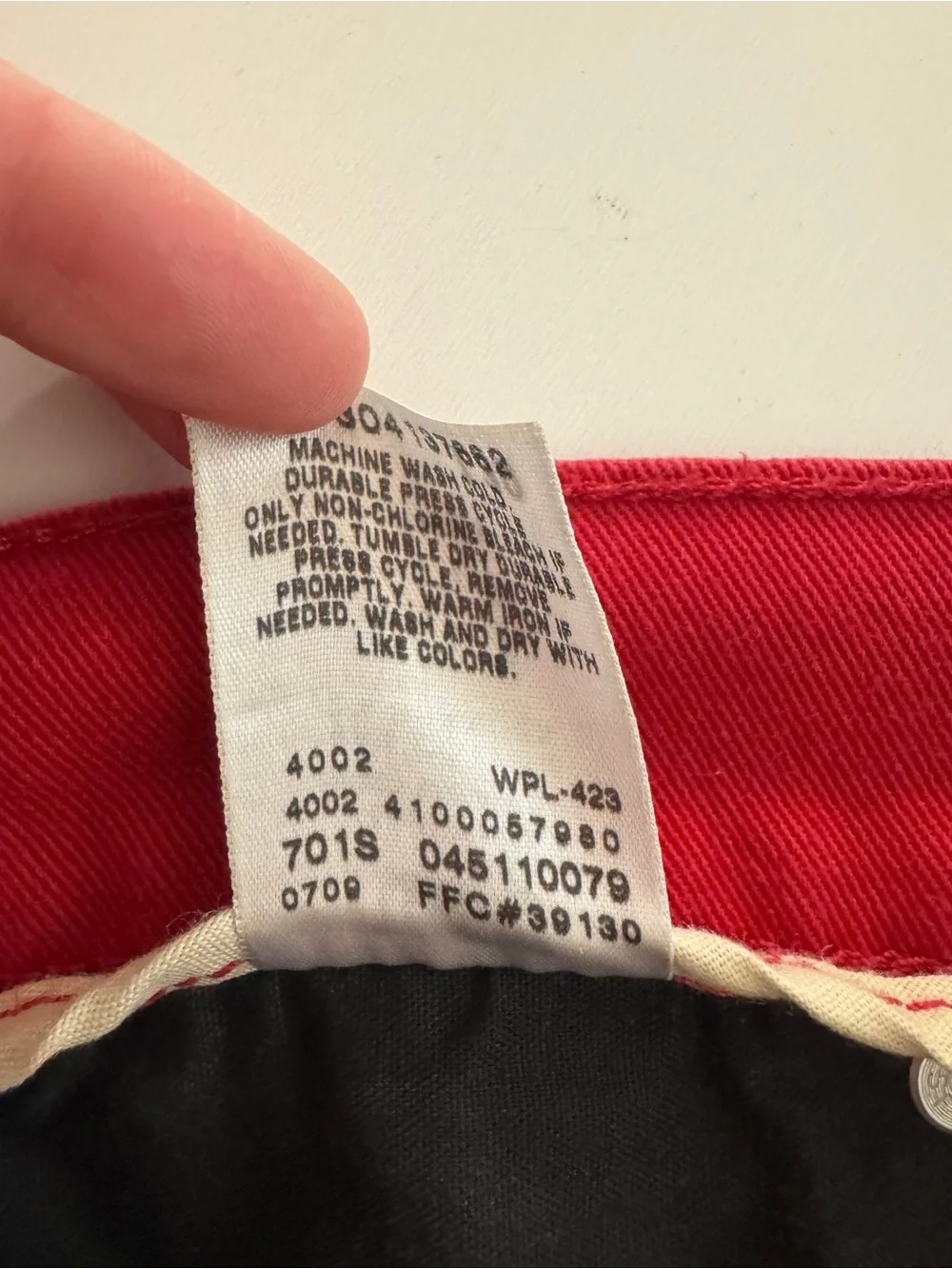 Levi's 511 Skinny Fit Red Denim Jeans Mens 29x30